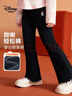 迪士尼寶寶（Disney Baby）女童加絨褲子兒童微喇褲中小童裝冬季加厚保暖休閑長(cháng)褲 黑色 130 曬單實(shí)拍圖
