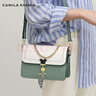 CAMILA KSENIA輕奢包包女款單肩包女士斜挎包生日520情人節禮物送女友老婆女生 綠配白-生日520情人節禮物送女朋友老婆女生閨蜜禮物 曬單實(shí)拍圖