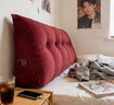 pabu日式袋鼠口袋款棉麻三角床頭靠墊沙發(fā)大靠背床上靠枕臥室可拆洗 雙色麻-紅色 含枕芯 0.6*0.5*0.2m 曬單實(shí)拍圖