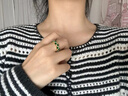 oein祖母綠戒指女招財指環(huán)高級感莫桑鉆食指戒仿寶石尾戒仿鉆戒偏財 【祖母綠戒指】開(kāi)口可調節 曬單實(shí)拍圖