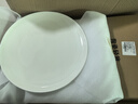 斯凱綈（Sky Top）陶瓷盤(pán)子骨瓷西餐盤(pán)大號牛排盤(pán)餃子盤(pán)家用酒店純白10英寸月光形 曬單實(shí)拍圖