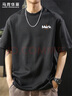 馬克華菲（MARK FAIRWHALE）短袖男士夏季潮牌休閑短袖T恤男寬松重磅220g純棉男裝 黑色 XL 曬單實(shí)拍圖