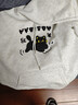 女童連帽美式ins衛衣加絨chic韓版洋氣卡通貓咪寬松上衣中大童潮 白灰色【薄款】 170cm 曬單實(shí)拍圖