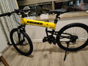 EROADE伊諾德折疊山地自行車(chē)男成人青少年學(xué)生超輕便攜鋁合金越野變速車(chē) 黃色【宙馬X1】全鋁合金-碟剎 24寸-適合身高150-170cm 24速 曬單實(shí)拍圖