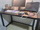 樺林語(yǔ)加固電腦桌臺式家用臥室一體寫(xiě)字現代簡(jiǎn)約書(shū)桌學(xué)習辦公室電競桌子 黑架子+古橡木【16MM厚加固款】 長(cháng)120寬60高75cm 曬單實(shí)拍圖
