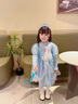 G.duck小黃鴨愛(ài)莎公主裙女童連衣裙秋裝2025新款兒童艾莎裙子女寶寶紗裙 藍色 110 建議4~5歲【100-110cm】cm 曬單實(shí)拍圖