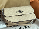蔻馳（COACH）【品牌直供】女士BRYNN經(jīng)典標志單肩斜挎信封包沙黃拼灰褐色CX798 曬單實(shí)拍圖