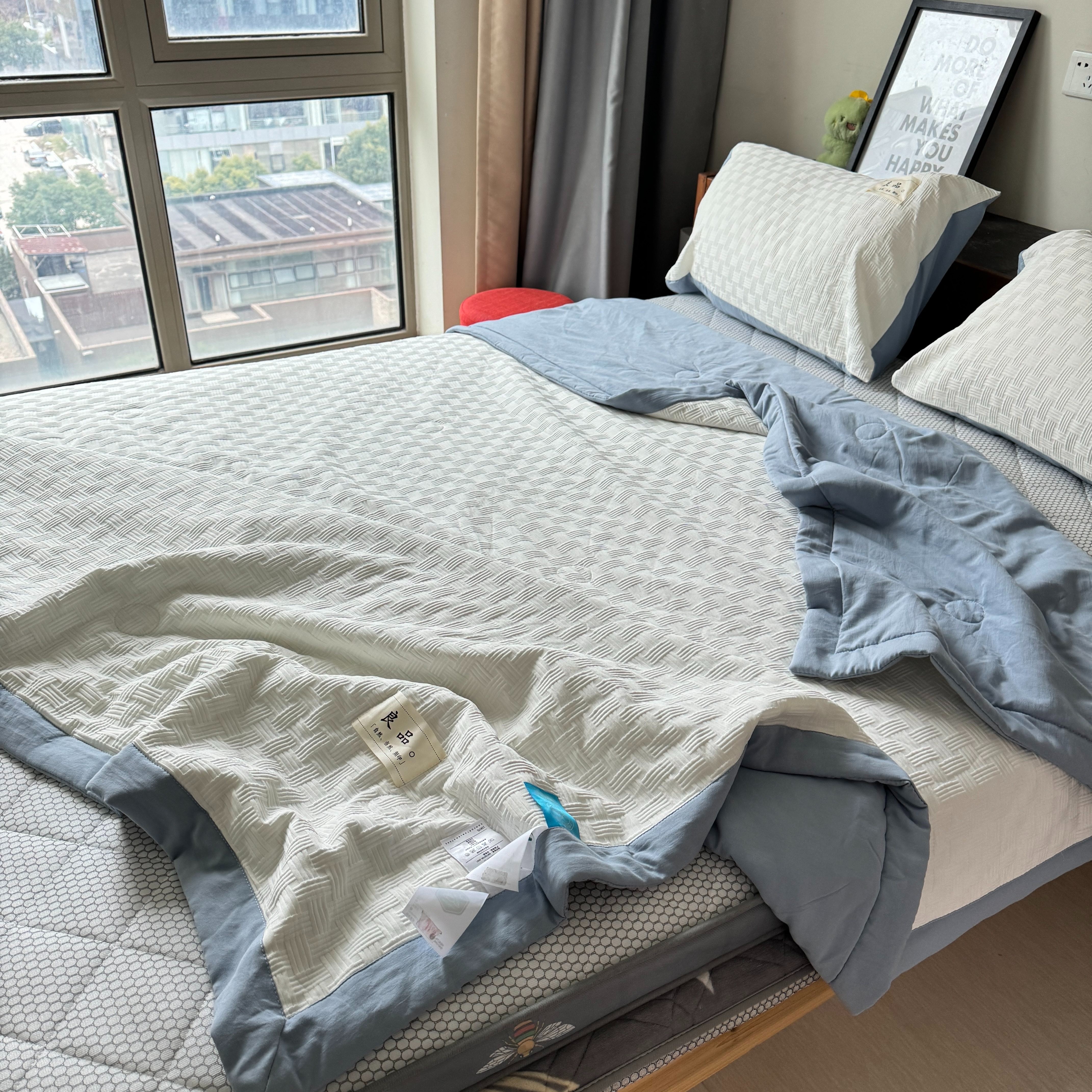 浪莎公司活動禮品夏涼被涼感新疆棉花空調被結婚回禮被子禮盒裝伴手禮 新疆棉花-遠山藍【品牌正品 滿5件送禮盒】 200x230cm單夏被【京東發貨 可開發票】 曬單實拍圖