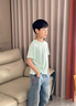 真維斯童裝男童短袖t恤夏季兒童純棉透氣運動(dòng)上衣男孩時(shí)尚防蚊褲 【純棉短袖】白/J藍色元素K 110 曬單實(shí)拍圖