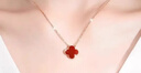 四葉草項鏈女2025新款銀吊墜高級感七夕情人節生日禮物送女友老婆 四葉草紅瑪瑙項鏈 曬單實(shí)拍圖