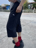 安踏男褲速干七分褲男2026夏季新款冰絲透氣休閑運動(dòng)中褲男士跑步褲子 （推薦款夏季速干褲拉鏈款）黑色 L /175cm (適合130-150斤) 曬單實(shí)拍圖