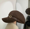 女王飾界美拉德棕色貝雷帽女秋冬季2026新款復古畫(huà)家帽子顯臉小報童八角帽 黑色 M 55-59 曬單實(shí)拍圖