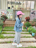 歐姆熊女童牛仔外套春秋款2026新款小童女寶寶洋氣長(cháng)袖上衣兒童春裝衣服 藍色 110 cm 曬單實(shí)拍圖