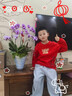 李寧（LI-NING）童裝兒童衛衣男女大童新年款親膚舒適馬年套頭長(cháng)袖150YWDW133-1 曬單實(shí)拍圖