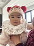 兔兔大文嬰幼兒帽子秋冬季新生寶寶過(guò)年紅色新年周歲毛線(xiàn)帽0-6-12個(gè)月兒童 紅色雙球腮紅（棉布里） 帽圍42-52cm，建議3個(gè)月-3歲 曬單實(shí)拍圖