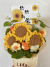 包貝勒永生花生日禮物女針織花束中高考成人禮送老師向日葵手工成品毛線(xiàn) 向日葵花束【禮袋+賀卡+燈串】 曬單實(shí)拍圖