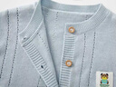 波步（BORBOON B）寶寶外套春裝2026新款嬰兒針織開(kāi)衫上衣男童薄款毛衣兒童外出衣服 【藍色】6619 100 曬單實(shí)拍圖