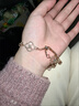 可抽拉款千金感貝母四葉草手鏈甜美玫瑰金氣質(zhì)手飾百搭 粉紅色 曬單實(shí)拍圖