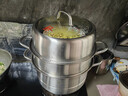 康巴赫304不銹鋼三層蒸鍋蒸籠復底大湯蒸鍋多功能鍋具30cm燃氣灶通用 曬單實(shí)拍圖