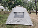 原始人 帳篷戶(hù)外露營(yíng)用品裝備全自動(dòng)速開(kāi)便攜折疊野營(yíng)野外防雨室內 4-6人【黑膠強防曬兩門(mén)兩窗】+防潮墊 曬單實(shí)拍圖