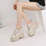 凡疆12cm內增高小個(gè)子休閑單鞋女夏季鏤空厚底松糕老爹鞋小白鞋高跟鞋 米白色--鏤空款 38 曬單實(shí)拍圖