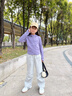 Yoyo one女童運動(dòng)褲春秋2026新款兒童登山徒步休閑褲子女大童春裝衛褲春季 10153紫色 140 cm 曬單實(shí)拍圖