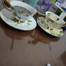 心飾園（XINSHIYUAN）玉茗茶花一對杯子結婚生日禮物骨瓷咖啡杯碟套裝英式下午茶茶具 玉茗茶花（2杯碟配勺子）皇冠紅色盒 曬單實(shí)拍圖