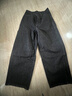 MUJI女式 木棉混 牛仔桶型寬版褲 女款褲子 25年冬季女裝BE1A3C5A 深灰色 M (160/66A) 曬單實(shí)拍圖