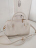 OMI商場(chǎng)同款牛皮真皮手提包新款復古千金名媛風(fēng)方包女斜挎包生日禮物 米白色 曬單實(shí)拍圖