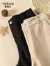 婭麗達仿毛呢闊腿褲女2025冬新款小個(gè)子休閑黑色西裝褲米色直筒褲 黑色(A0) 28 曬單實(shí)拍圖