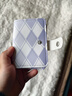 海鹽藍格子錢(qián)包清新款簡(jiǎn)約ins風(fēng)韓多功能學(xué)生錢(qián)夾零錢(qián)卡包一體包 紫色【20卡位+2證件位】一頁(yè)2卡 曬單實(shí)拍圖