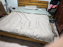 無(wú)印良品100%純棉床上四件套1.5/1.8米床全棉床單被罩四件套被套200x230cm暮落灰格 曬單實(shí)拍圖