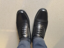 老人頭三接頭皮鞋男真皮春秋保安商務(wù)正裝鞋牛津鞋軍工皮鞋 TLA302 黑40 曬單實(shí)拍圖