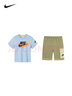 NIKE 耐克童裝男童短袖t恤+短褲2件套裝25夏季新款舒適毛圈兒童套裝 曬單實(shí)拍圖