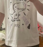 查爾斯桃心 潮牌T恤男女同款 可愛(ài)卡通風(fēng)情侶裝寬松打底衫短袖 本白 L  曬單實(shí)拍圖