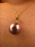 大溪地彩色愛(ài)迪生珍珠吊墜 11-12mm18K金淡水珍珠項鏈節日禮物送女生 曬單實(shí)拍圖