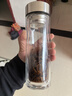 蘇泊爾（SUPOR）玻璃杯茶水分離男款水杯雙層高硼硅玻璃耐高溫大容量泡茶杯子禮物 行硯黑400mL 曬單實(shí)拍圖