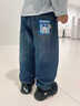 巴布豆男童褲子2026春秋新款兒童牛仔褲洗水復古長(cháng)褲中大童男孩帥氣春裝 【耐磨耐穿|牛仔褲】深藍 折角巴布X 110 曬單實(shí)拍圖