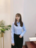 晨芙職業(yè)裝加絨襯衫女士長(cháng)袖時(shí)尚商務(wù)面試正裝襯衣工裝白領(lǐng)氣質(zhì)工作服 1632藍色加絨 L 建議100-110斤 曬單實(shí)拍圖