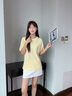 名創(chuàng  )優(yōu)品（MINISO）短袖t恤女2026新款初夏穿搭小個(gè)子打底衫寬松純棉黃色正肩上衣服 曬單實(shí)拍圖