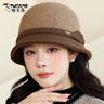 啄木鳥(niǎo)（TUCANO）漁夫帽女秋冬天新款羊毛針織保暖帽子英倫復古盆帽氣質(zhì)百搭禮帽潮 咖啡色 均碼 曬單實(shí)拍圖