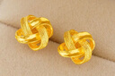VCH金店款如意結耳釘黃金5G復古中國結耳環(huán)24K純金不掉 0.01g 如意結耳釘 曬單實(shí)拍圖