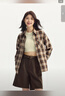 森馬（Semir）長(cháng)袖襯衫女中長(cháng)款慵懶寬松落肩休閑秋季chic復古格紋襯衣潮流 白咖色調00415 M 曬單實(shí)拍圖