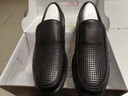 強人3515夏季皮鞋男商務(wù)鏤空透氣洞洞鞋套腳款輕便舒適休閑涼皮鞋 黑色 41 曬單實(shí)拍圖