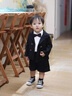 G.duck小黃鴨童裝周歲禮服男寶寶西裝套裝夏季兒童生日禮服主持人演出服 黑色西裝2件套 90 尺碼1~2歲【 80-90cm】cm 曬單實(shí)拍圖