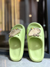 土豆屋兒童拖鞋中大童小孩室內外防滑軟底親子卡皮巴拉涼拖鞋 綠色220碼 曬單實(shí)拍圖