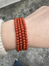 一抹紅天然原礦無(wú)膠川料瓦西料手工珠多圈108柿子紅南紅手串 4mm【無(wú)膠，帶原產(chǎn)地涼山證書(shū)】 曬單實(shí)拍圖