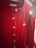 UR秋季新款女裝休閑絞花肌理櫻桃刺繡針織開(kāi)衫UYY950116 大紅色 L 曬單實(shí)拍圖