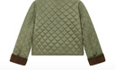 ELLE KIDS童裝 燈芯絨翻領(lǐng)棉服女童冬季新款復古菱格絎棉撞色外套 軍綠色 165 (M) 曬單實(shí)拍圖
