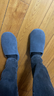 科柔KENROLL男女冬款居家戶(hù)外防滑可機洗長(cháng)幫保暖棉拖鞋 靚藍色 40-41 (255mm) 曬單實(shí)拍圖